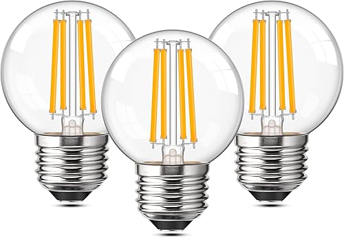 Miniatura 1 de Bombillas LED Edison transparentes E26 regulables, bombillas Edison G16.5 equivalentes a 40 W, bombillas Edison de 40 W, 760 lm 2700 K, blanco