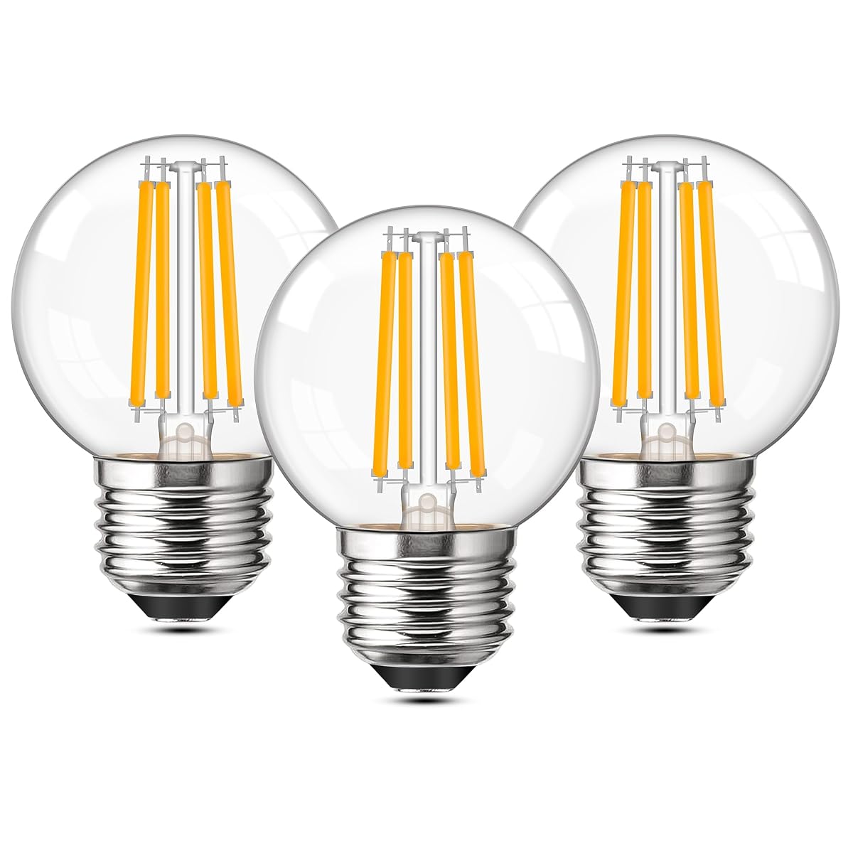 Guangyue Dimmable E26 Clear Led Edison Bulbs, G16.5 4W Equivalent 40 Watt