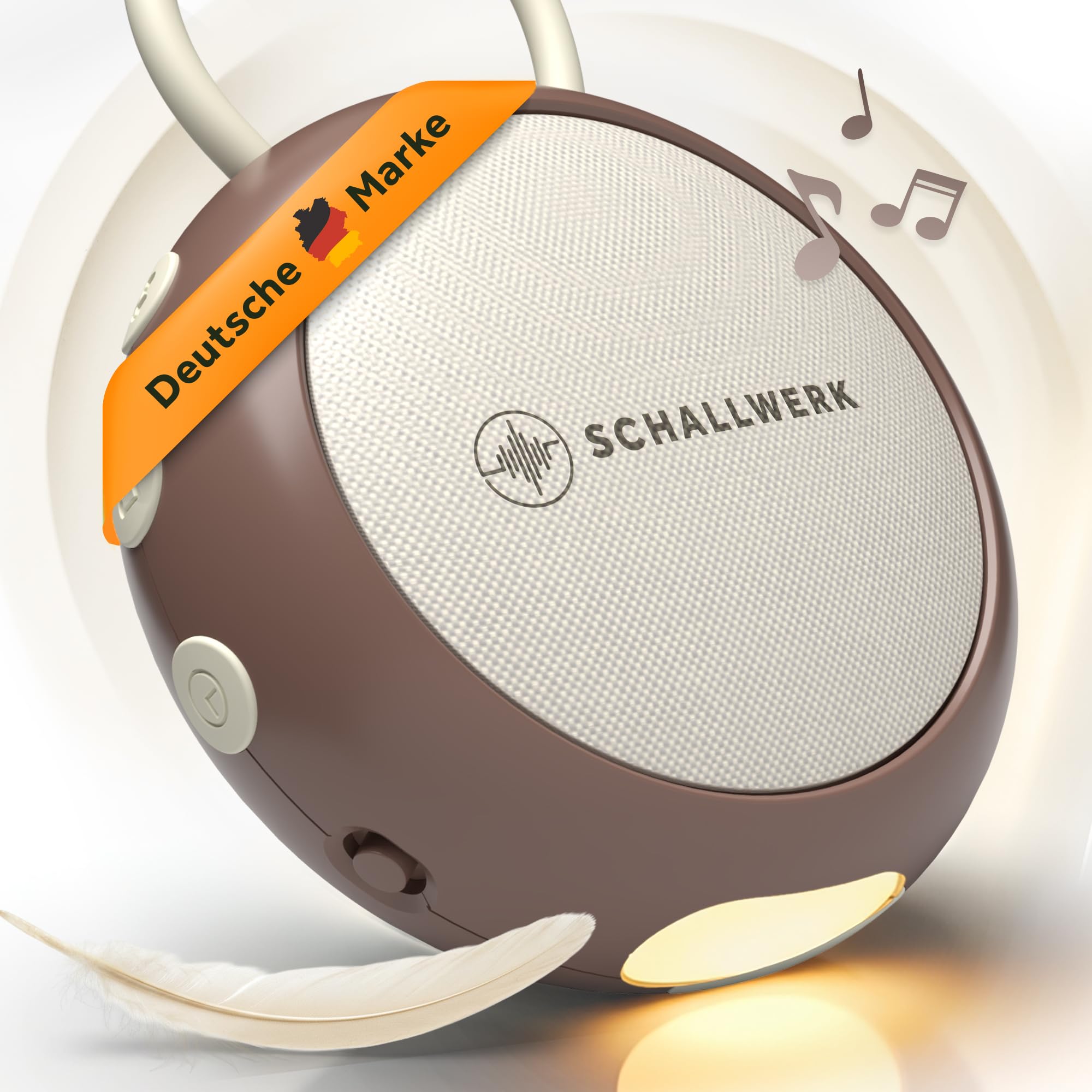 Schallwerk® White Noise Machine Baby – Einschlafhilfe für Babys & Erwachsene mit weißem Rauschen, Naturgeräuschen & Mehr – Geräuschebox mit Nachtlicht & Timer – Tragbar & leise