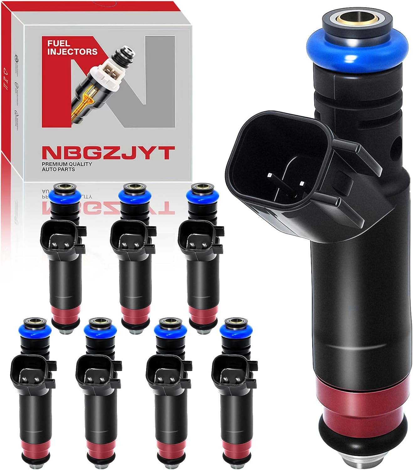 Fuel Injectors 53032145AA Compatible with Jeep Grand Cherokee 2001-2007 Dodge Durango 2001-2007 Dakota 2001-2007 Ram 1500 2002-2007 4.7L V8 Replace 812-12144 FJ475 |4 Holes| |Set of 8|