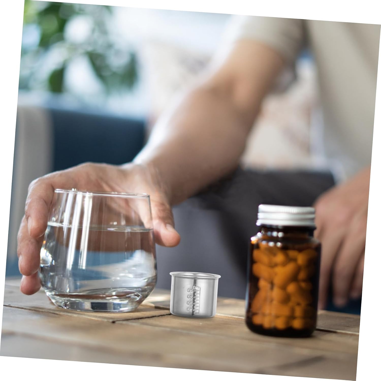 Ipetboom 8pcs Sturdy Medicine Measuring Cup Beaker for Liquid Medicine Lab Pharma Use