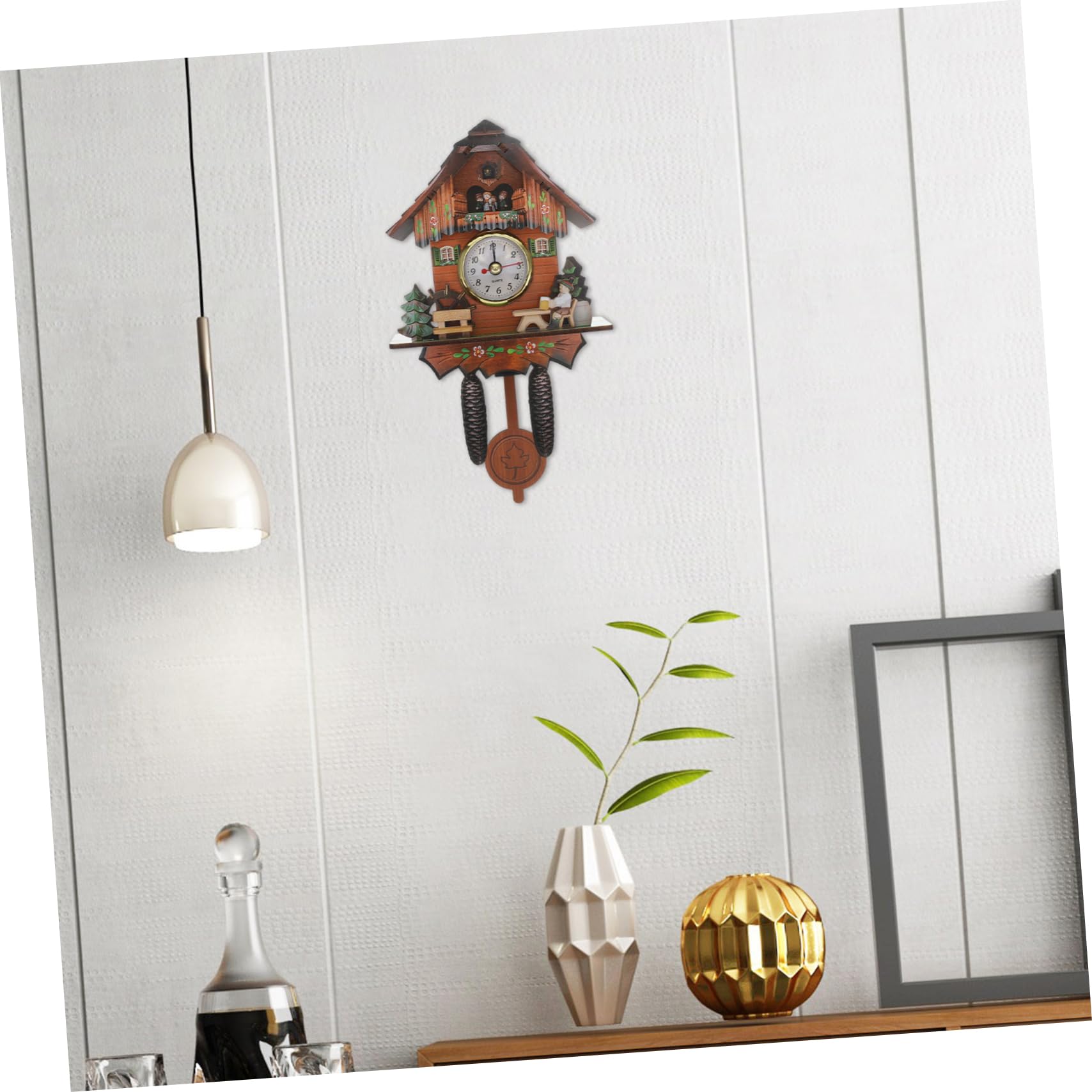 Reloj de Cuco de Pared de Madera Péndulo para Sala y Oficina
