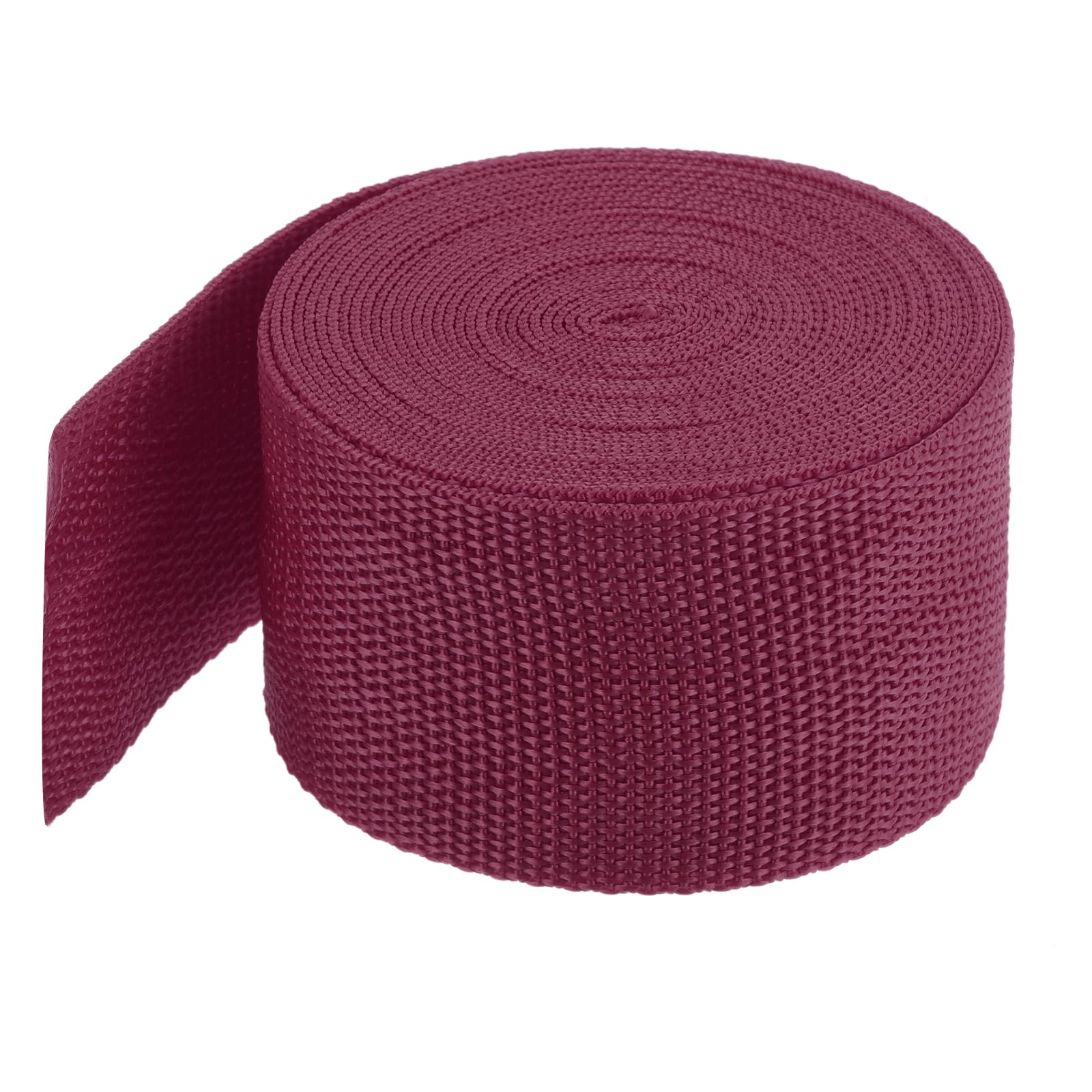 MECCANIXITY Lightweight Polypropylene Webbing Strap 2" 5 Yard Backpack Strapping Band Dark Red for Outdoor Luggage Cargo Straps