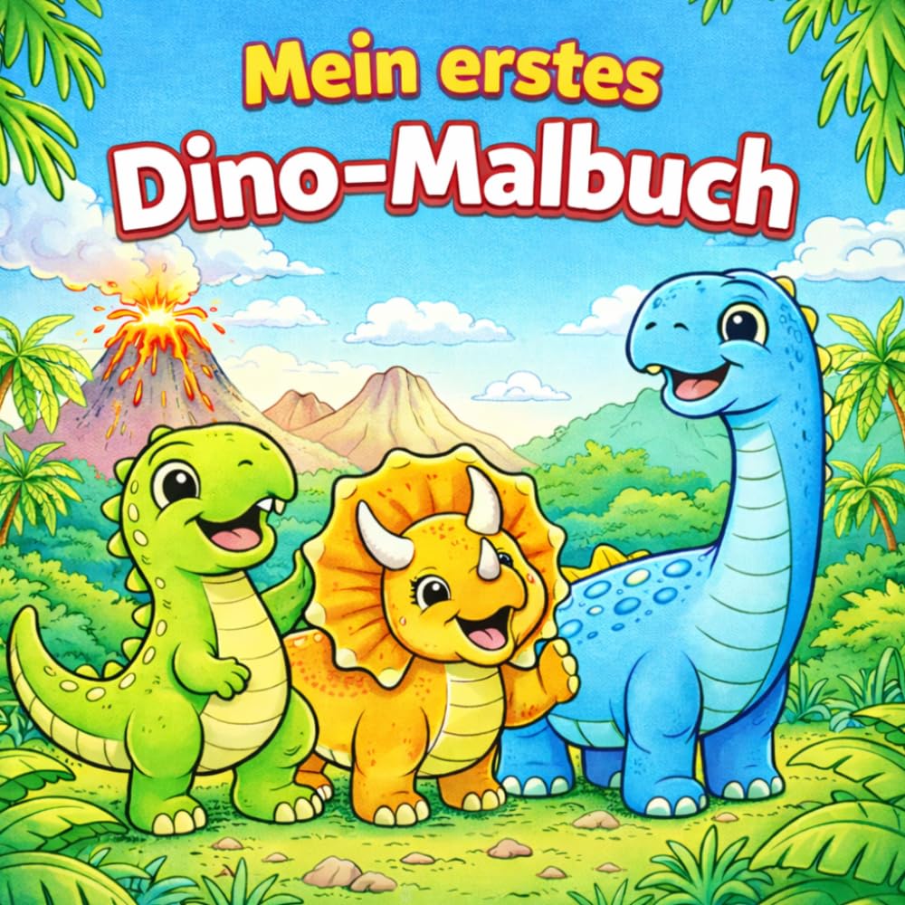 Mein erstes Dino-Malbuch: 20 süße Dinosaurier zum Ausmalen