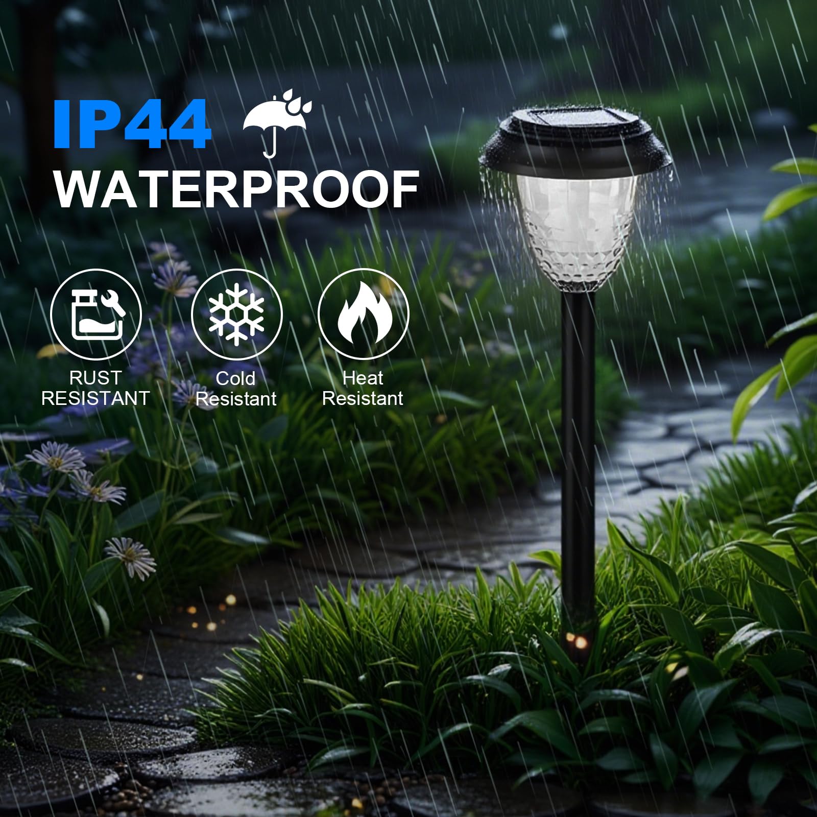 MIFXIN New 6 Pack Solar Outdoor Garden Lights, Solar Waterproof Path Lights, LED Auto Switch Up to 12 Hours - Image 3