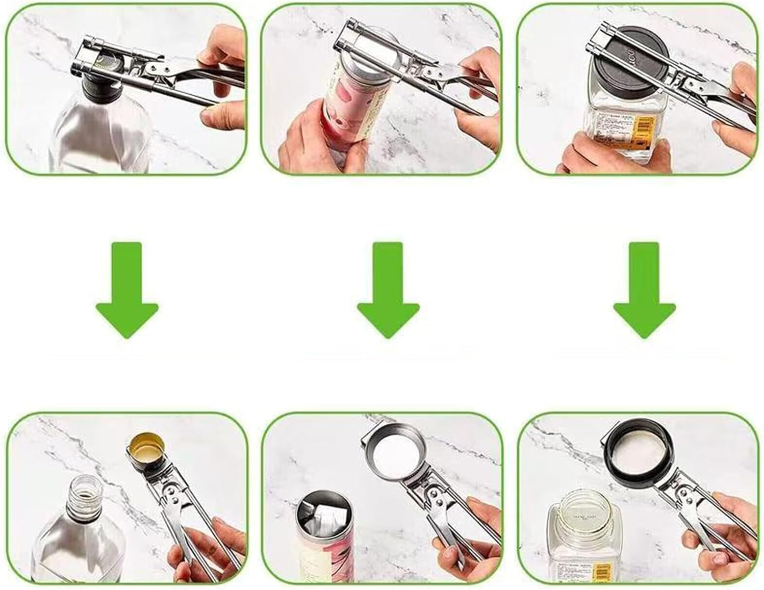 Adjustable Jar Opener for Weak Hands, 2026 New Stainless Steel Lid Gripper Extended 9 Inch, Multifunctional Bottle Opener with Handle Easy Open for Seniors Kids