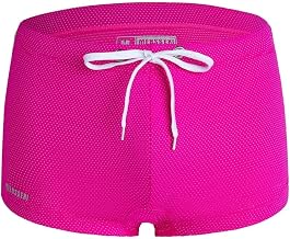 DAZZLEEX Boxer da bagno da uomo in nylon spandex elasticizzato traspirante con design a croce frontale per spiaggia piscina bianco