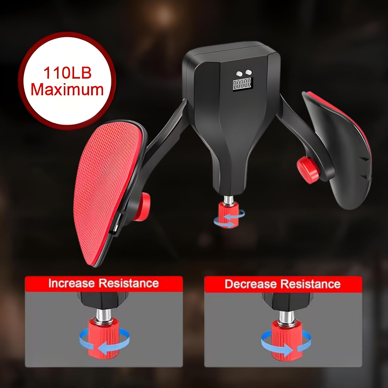 Adjustable Inner Thigh Exerciser for Women and Men 0 to 110 lbs Resistance Hip and Leg Workout Trainer Compact Home Fitness Equipment for Thigh Glute Core and Arm Training