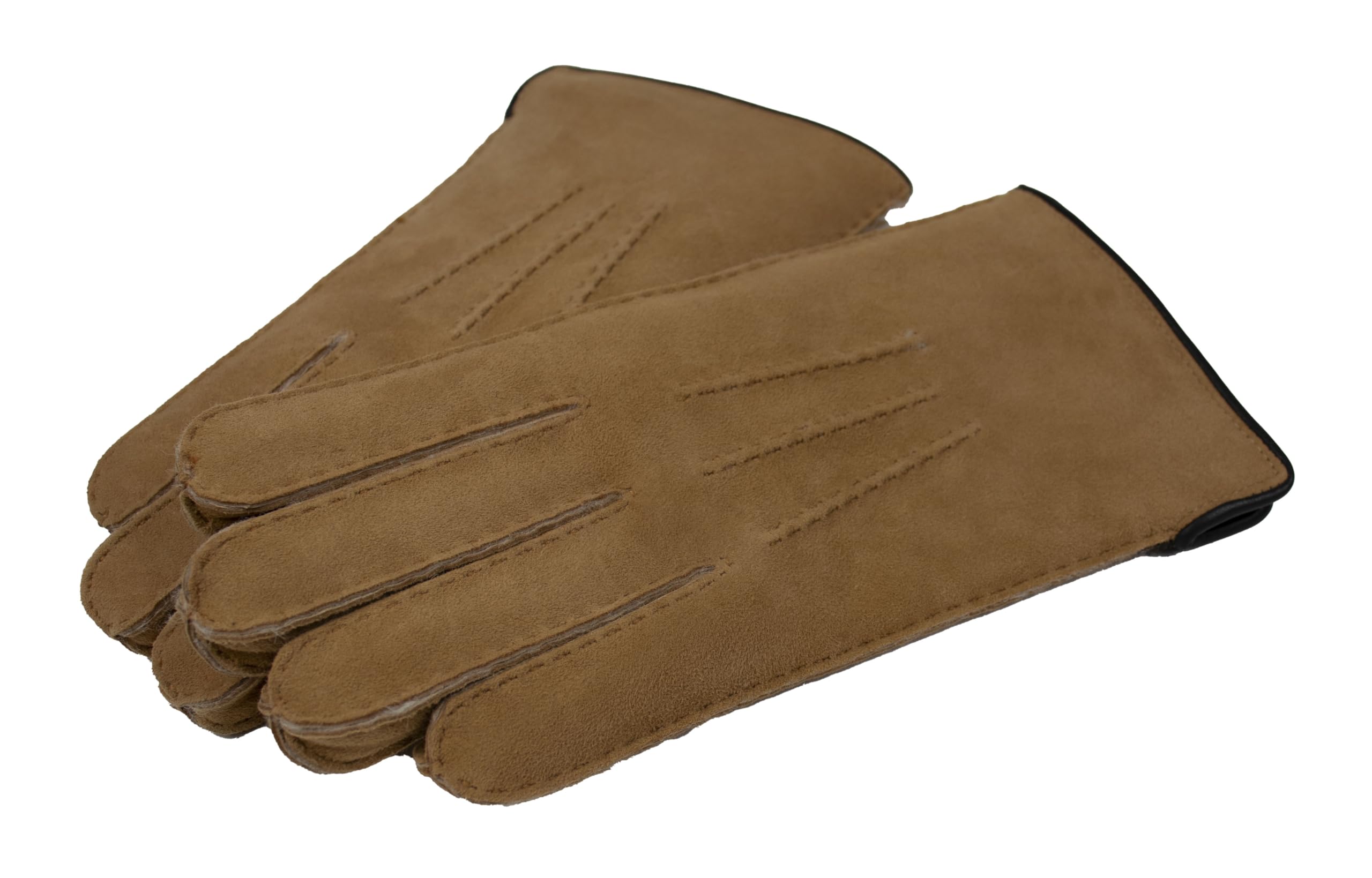 Reissner Lammfelle warme Merino Lammfell Handschuhe für Damen und Herren LUXIOR HDS-FINGER4 in beige, braun und schwarz