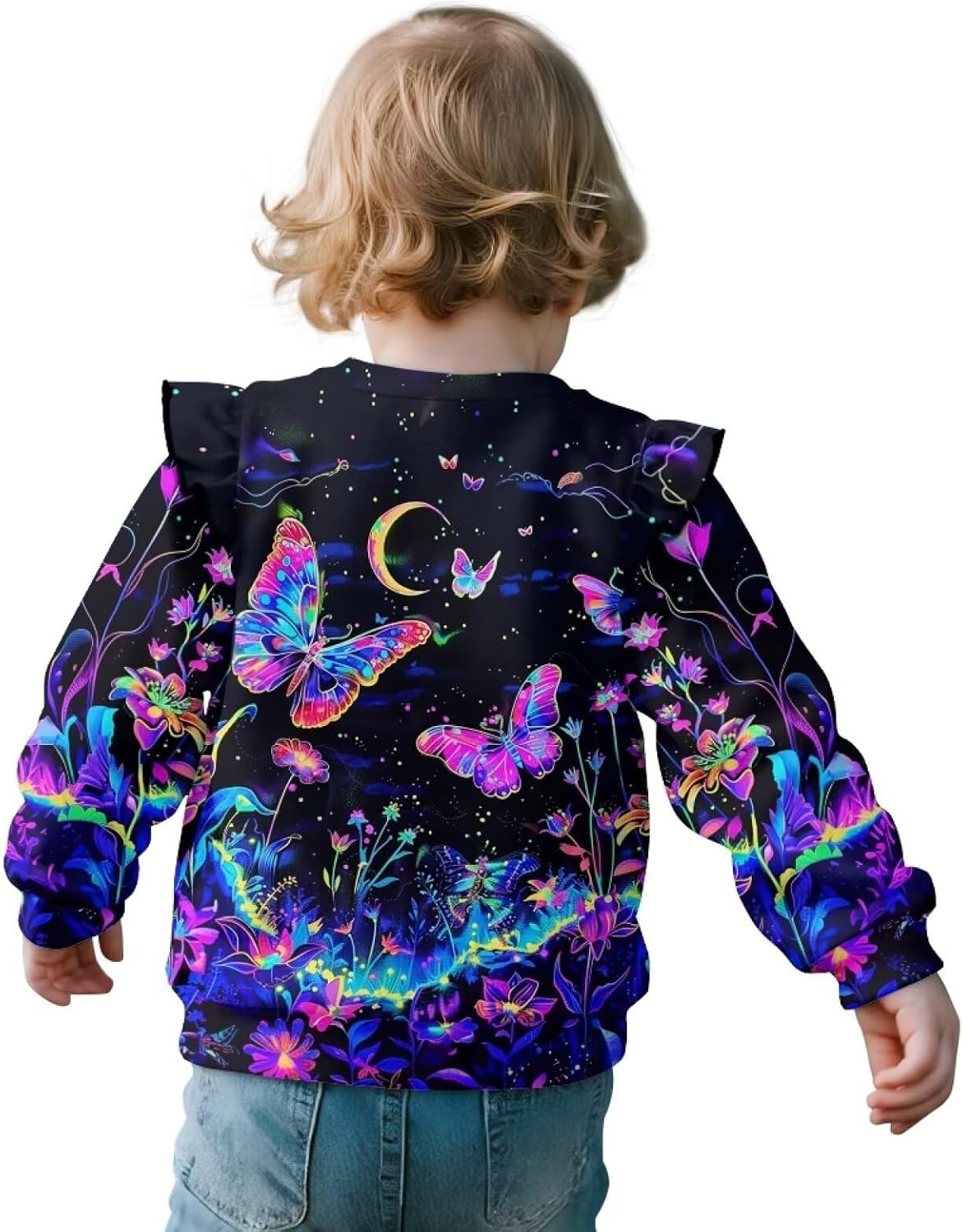 Toddler Girls Long Sleeve Shirts Ruffle Tops Size 12M-8Y