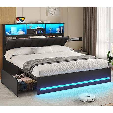 VIAGDO Full Bed Frame with Storage