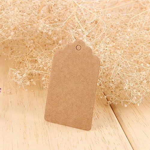 JTLB 5x3cm Kraft Paper Gift Tags Wedding Birthday Scallop Label Blank Name Card 100x
