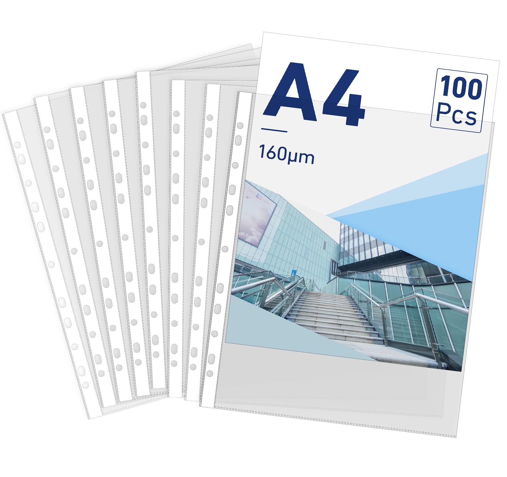 POCHETTE PERFOREE GRAIN 35 MIC PAQUET DE 100 "TECHNO" REF: 4703