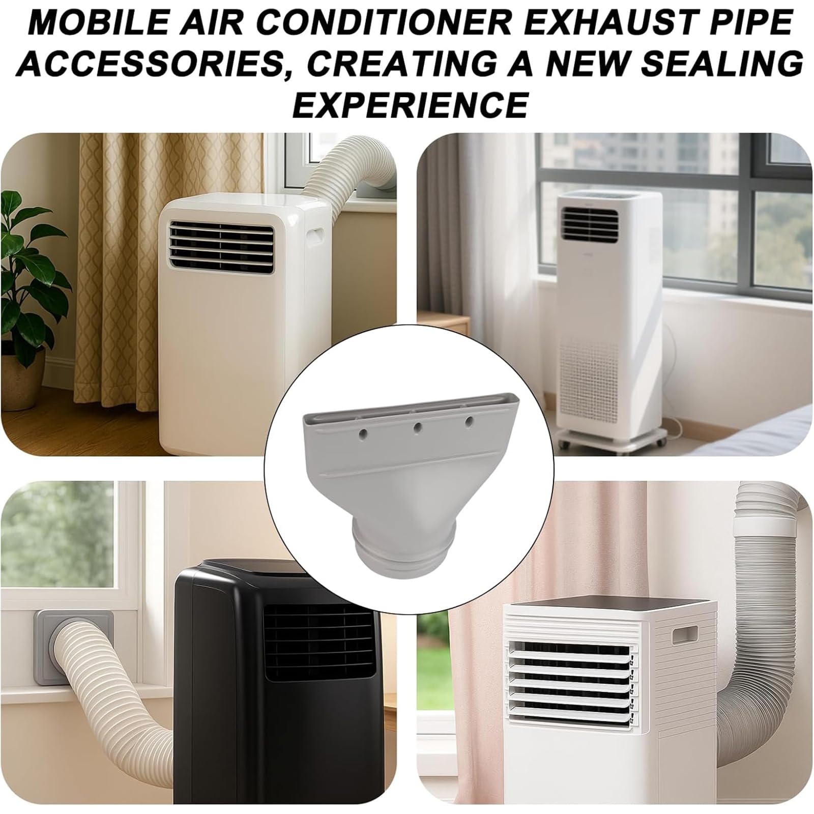 Klimaanlage Abluftschlauch Adapter, Klimaanlage Dachfenster für Klimaanlage, Flacher Abluftadapter für Schlauchdurchmesser 130 mm/150 mm, Vielseitiger Abluftanschluss (1 PCS)