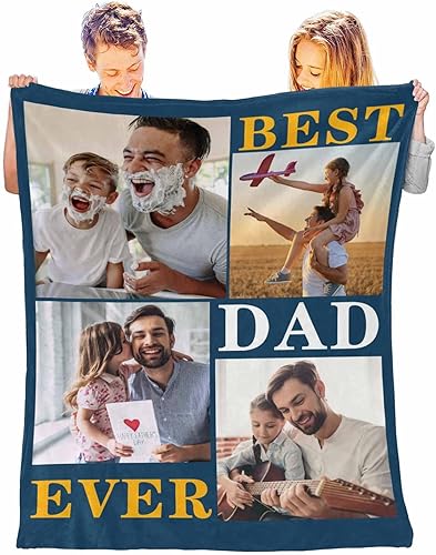 Miniatura 2 de Manta de fotos personalizada para papá, manta personalizada con imagen para el día del padre, aniversario, regalo de boda, 40 x 50 pulgadas
