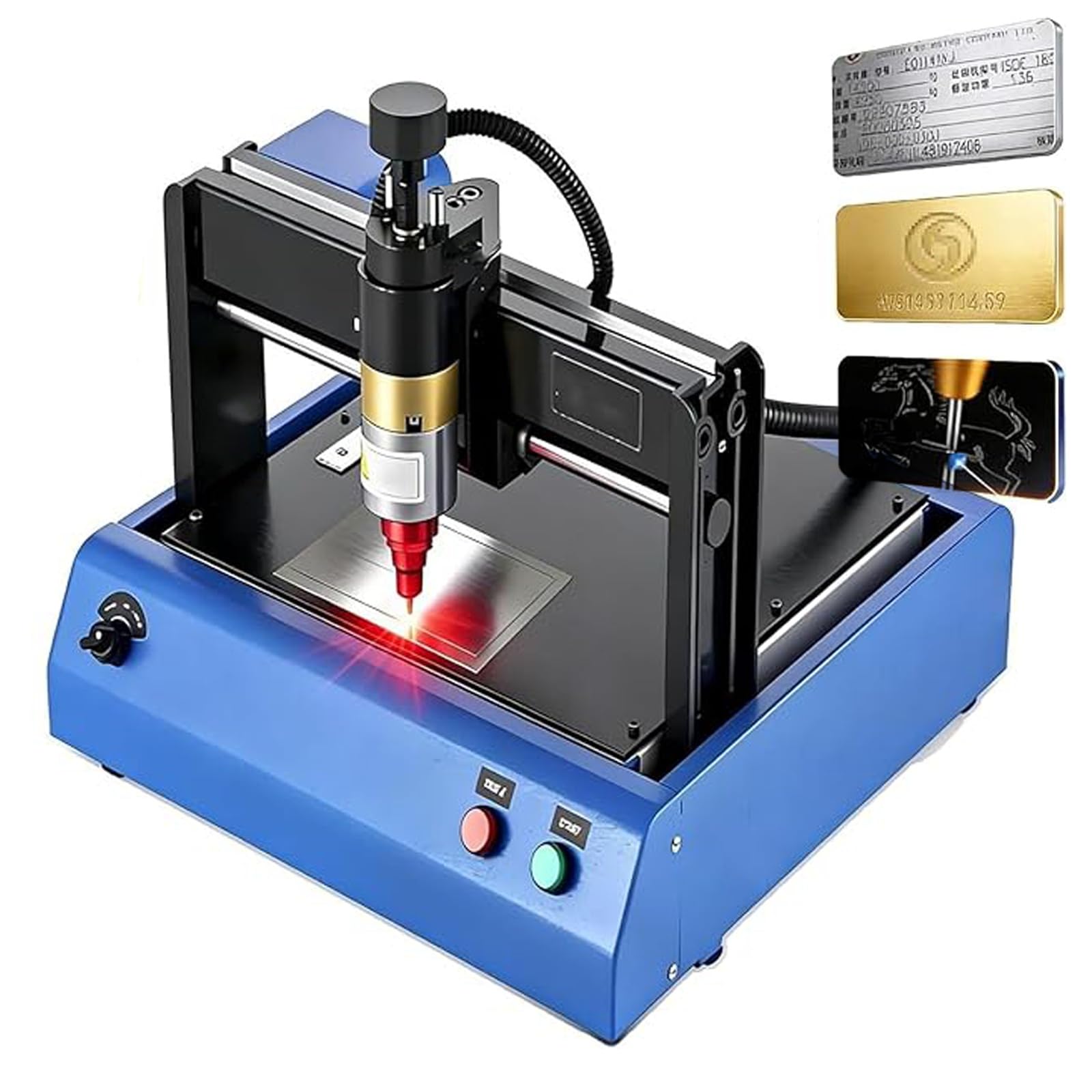 Macchina per incidere a penna a punti, profondità di marcatura regolabile da 0,05 mm a 1 mm, strumento di marcatura industriale per targhette in metallo, etichette, segni