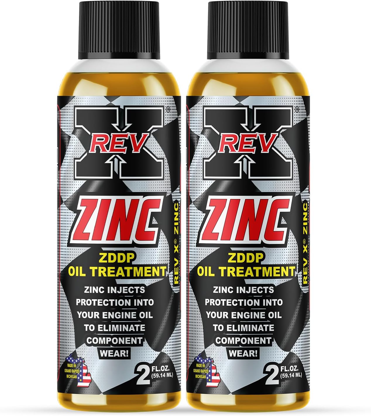 REV-X Zinc ZDDP Oil Additive - 2 fl. oz. (2 Pack)