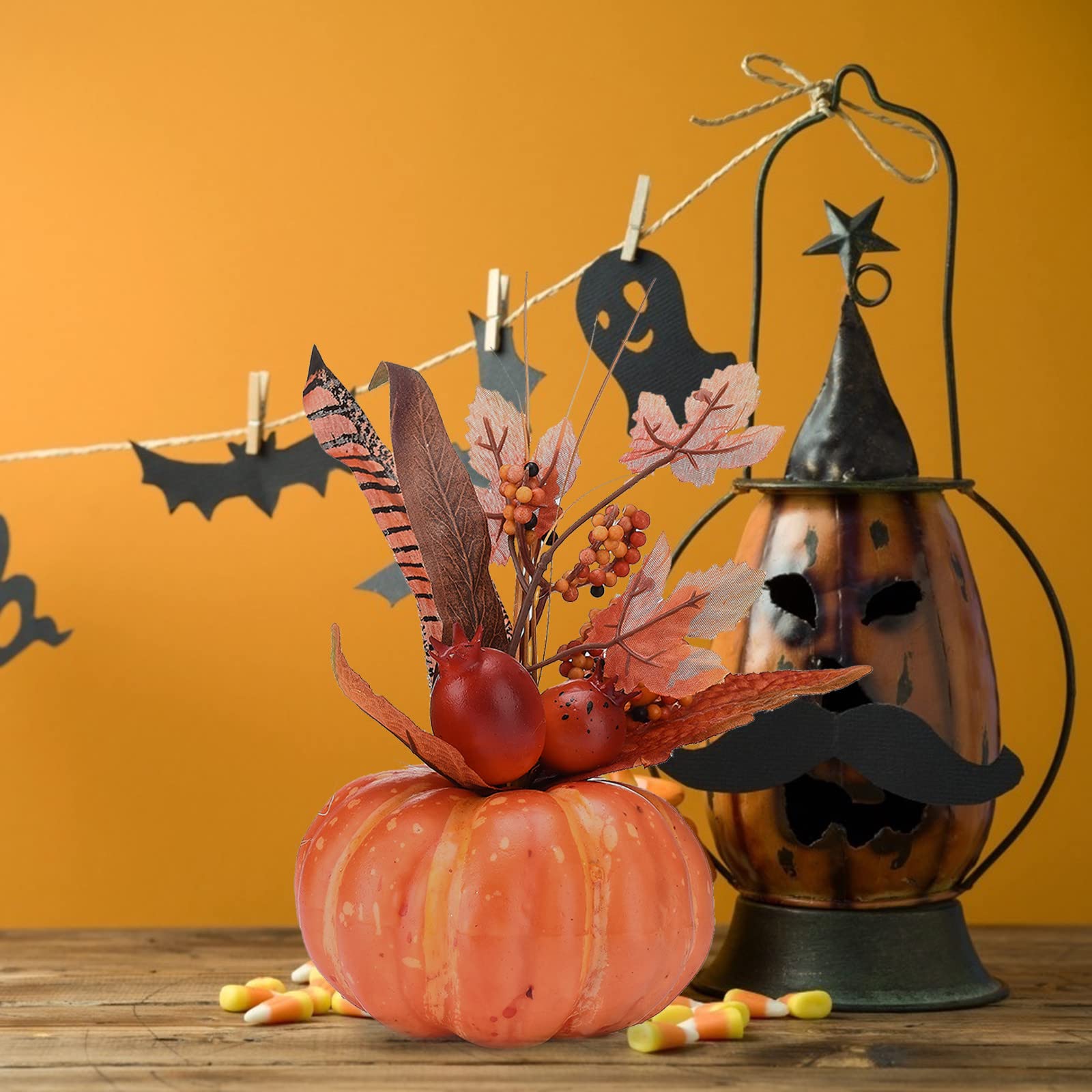 Citrouille Artificielle Décoration Automne – 17x17x14 Cm – Mousse Réaliste – Pour Halloween, Thanksgiving
