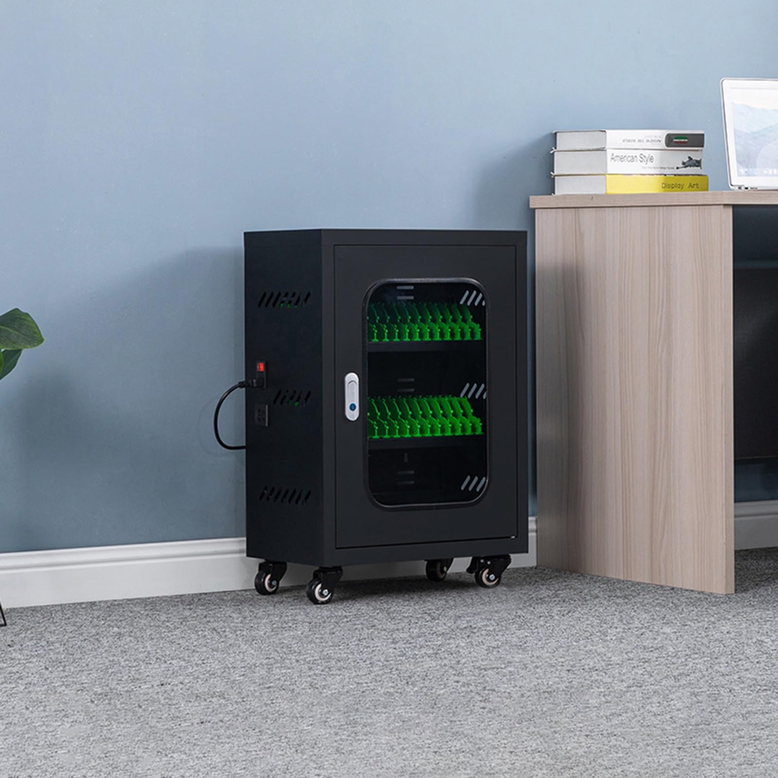 MESCXTY Cell Phone Storage Cabinet Charging Station, USB Mobile Cabinet, Portable Cellphone Locker, for Students and Employees(30 Slots)