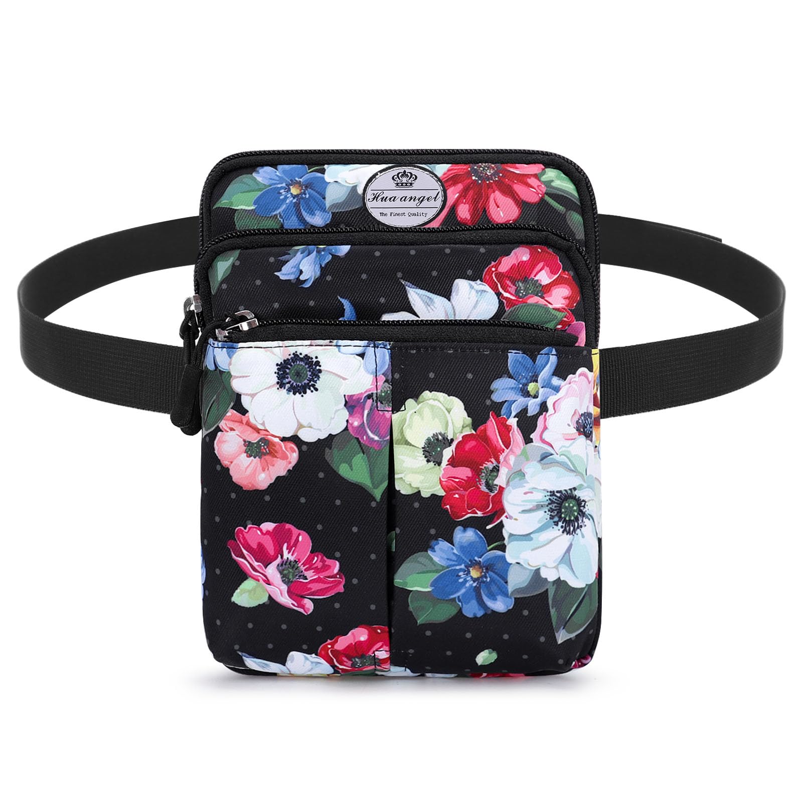 HUA ANGEL Saszetka Fanny Pack Wielofunkcyjna Torba na Talię Mężczyzna Kobieta 3 Przegródki Torba na Ramię Torba na Telefon Torba Fanny Pack Torba Biodrowa z Paskiem na Ramię do Biegania, Chodzenia
