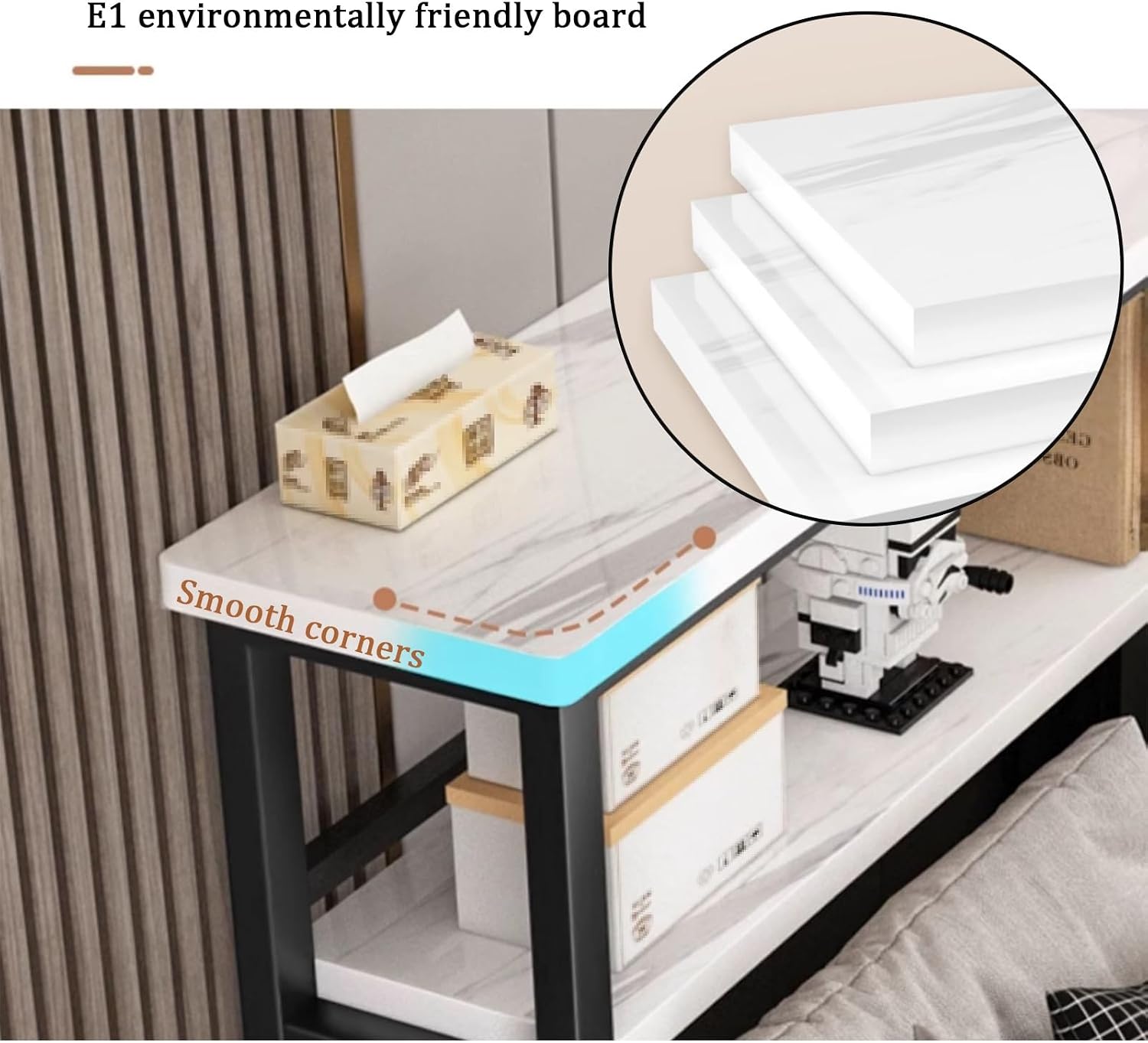 3 Tier Sofa Table, Open Storage Shelf, Entryway Hallway Table, Save Space, Narrow Console-Table, Couch Table for Living Room, Hallway, Foyer(80x20x100cm/31.5x7.8x39.3in)