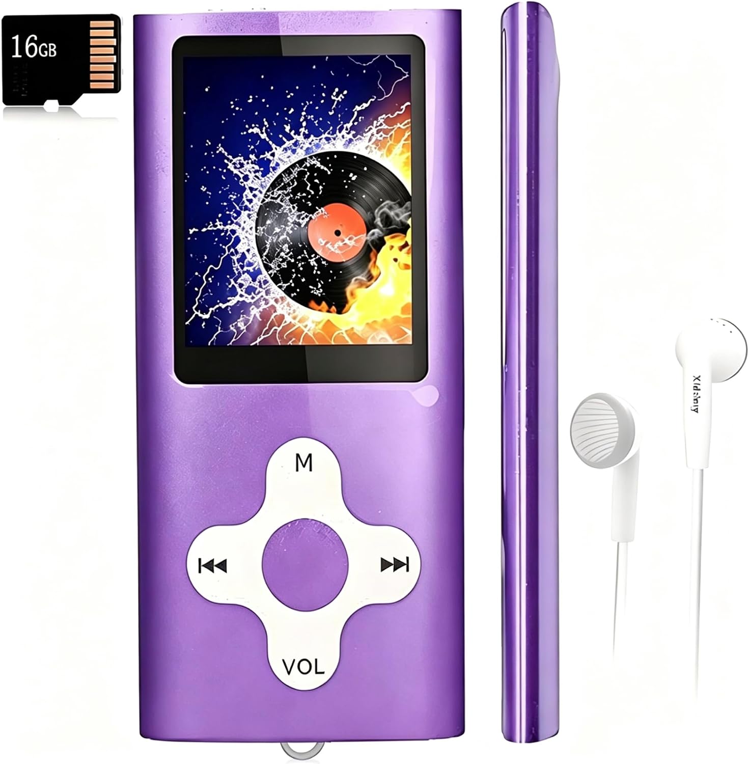 MP3 Player/Music Player with a 16 GB Micro SD Card Portable Digital Music Player/Video/Voice Record/FM Radio/E-Book Reader,Ultra Slim 1.8''Screen