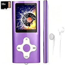 MP3 Player/Music Player with a 16 GB Micro SD Card Portable Digital Music Player/Video/Voice Record/FM Radio/E-Book Reader,Ultra Slim 1.8''Screen