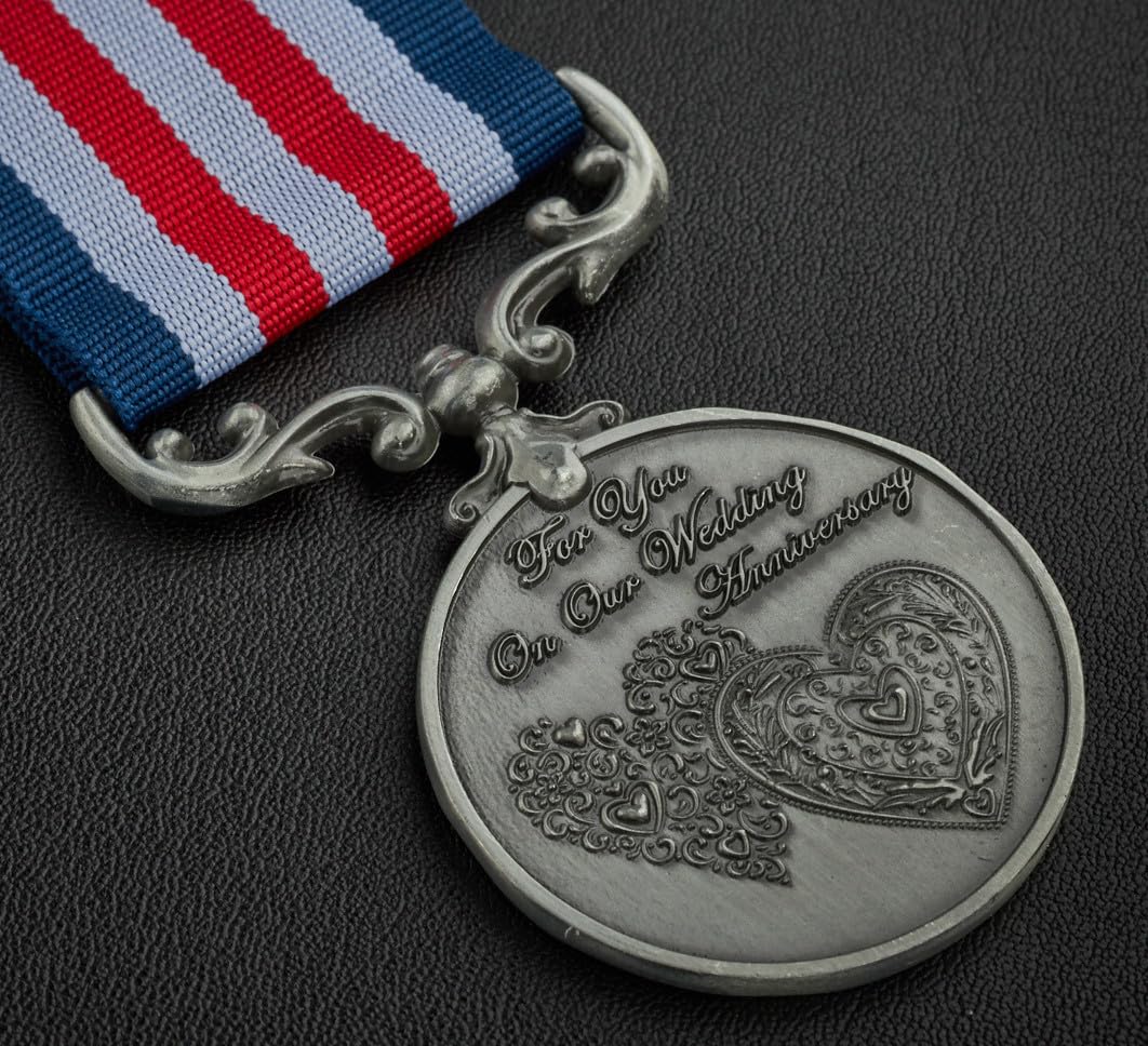 The Commemorative Coin Company Silver For You On Our Wedding Anniversary - Long/Distinguished Service & Bravery In The Field Medal. Gift/Present Husband/Wife/Partner. Antique
