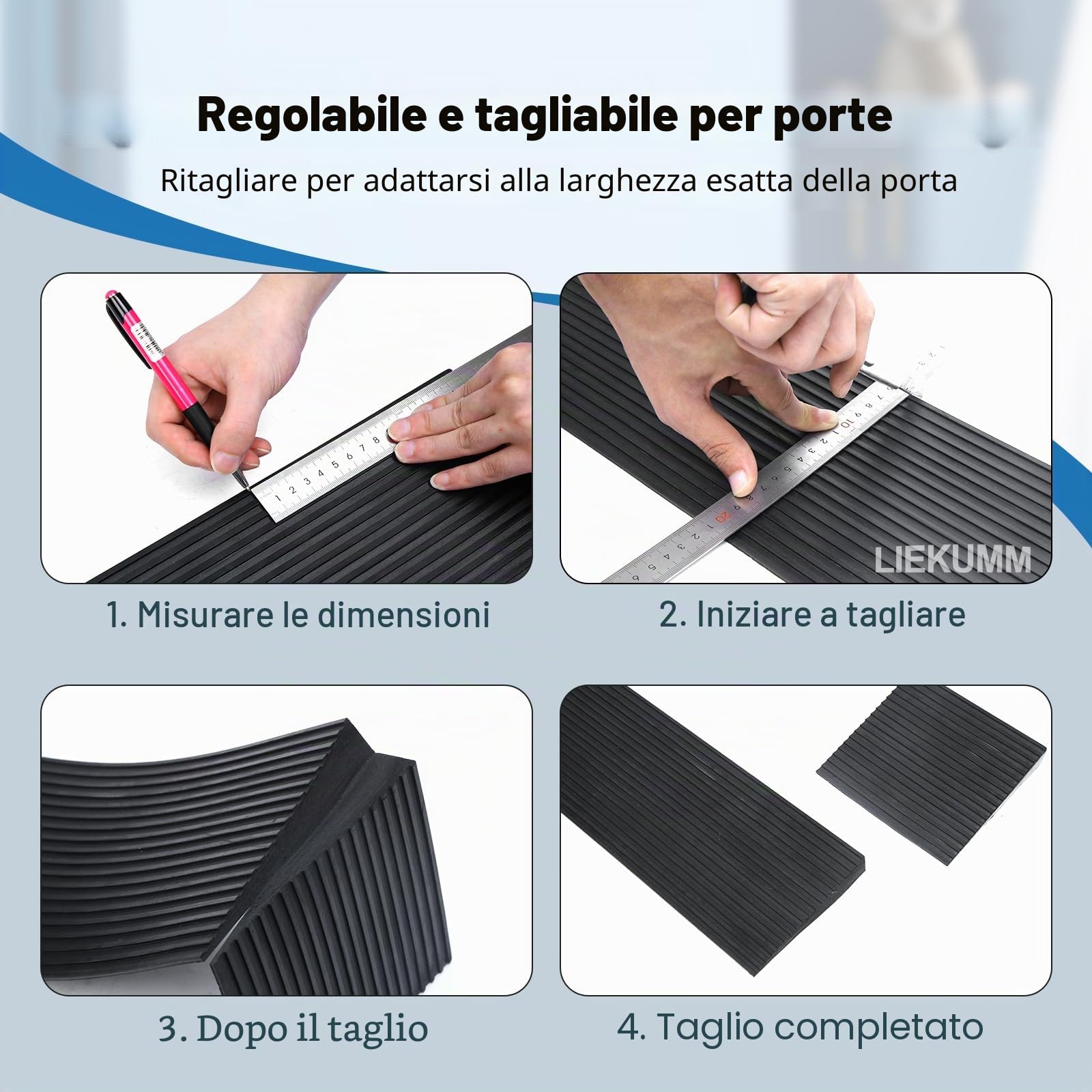 LIEKUMM Rampa di Soglia, 3 cm di Altezza Rampa per Sedia a Rotelle in Gomma Naturale, 500KG di Carico Superficie Antiscivolo Rampe per Soglia, Biciclette, Scooter