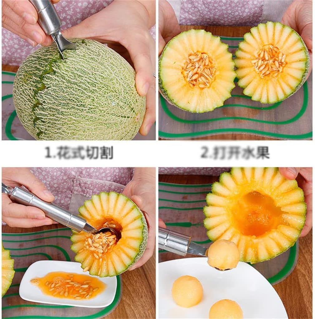 10 Pieces Fruit Digging Scoop Set Multifunctional Ice Cream Platter Carving Tool