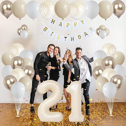 Vista 29 de Decoraciones de cumpleaños número 18 para niños, globos negros y dorados, kit de arco de guirnalda con el número 18, globo de confeti de papel