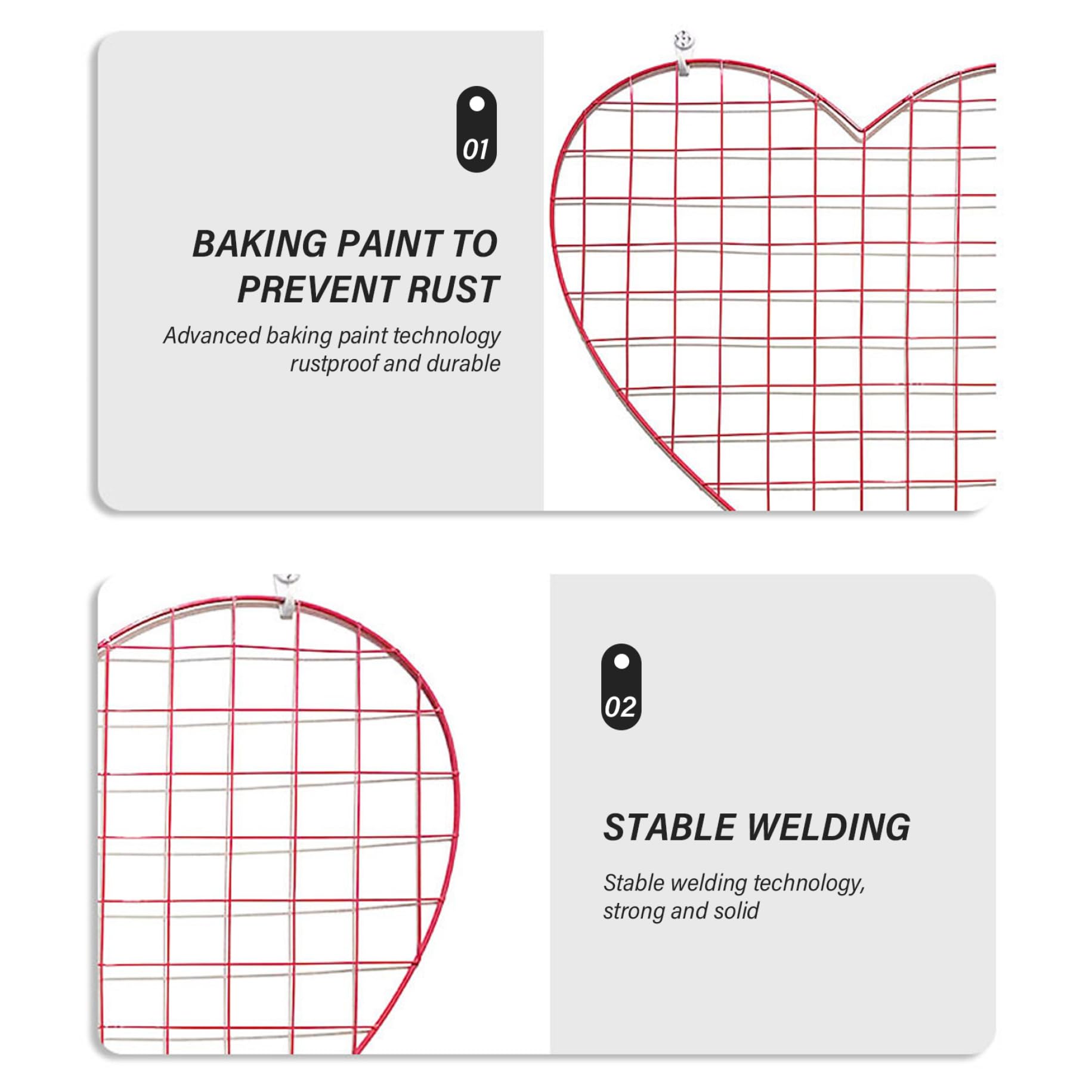 Pink Heart Wire Grid Panel – Preppy Coquette Wall Decor For Photos & Notes – Bedroom, Dorm Room Organizer For Teens & Women