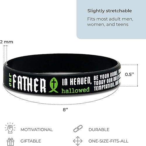 Miniatura 3 de Inkstone Paquete de 12 pulseras bíblicas de oración del Señor con símbolos cristianos de pez, cruz y paloma, paquete al por mayor de pulseras