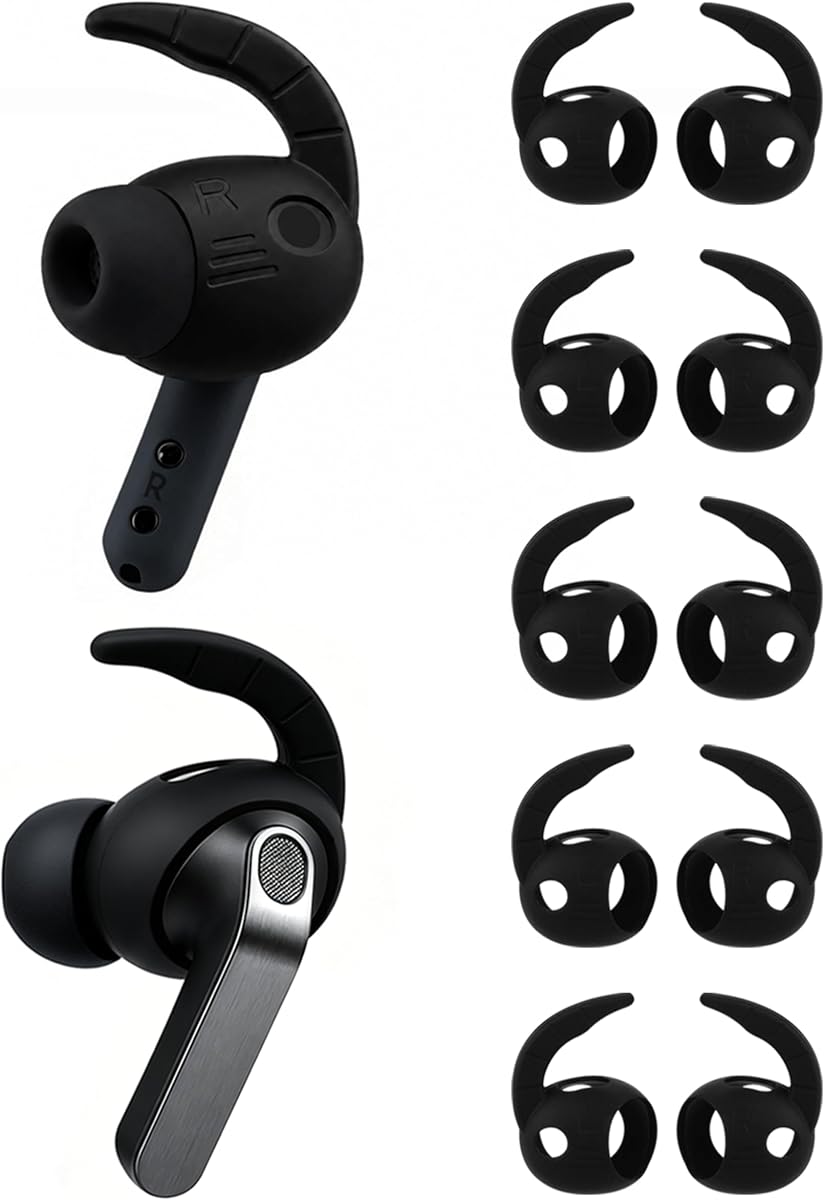 Ear Hooks for Samsung Galaxy Buds 4 Pro (2026 Release), 5 Pairs | Soft Silicone Wingtip Anti-Slip Ear Covers with Secure Fit for Running, Workout and Daily Use (Black)