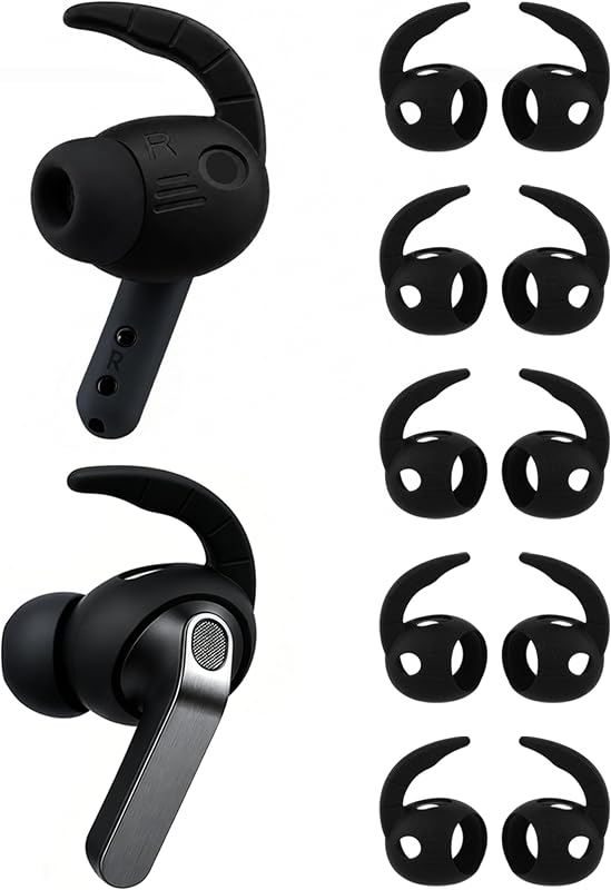 Ear Hooks for Samsung Galaxy Buds 4 Pro (2026 Release), 5 Pairs | Soft Silicone Wingtip Anti-Slip Ear Covers with Secure Fit for Running, Workout and Daily Use (Black)