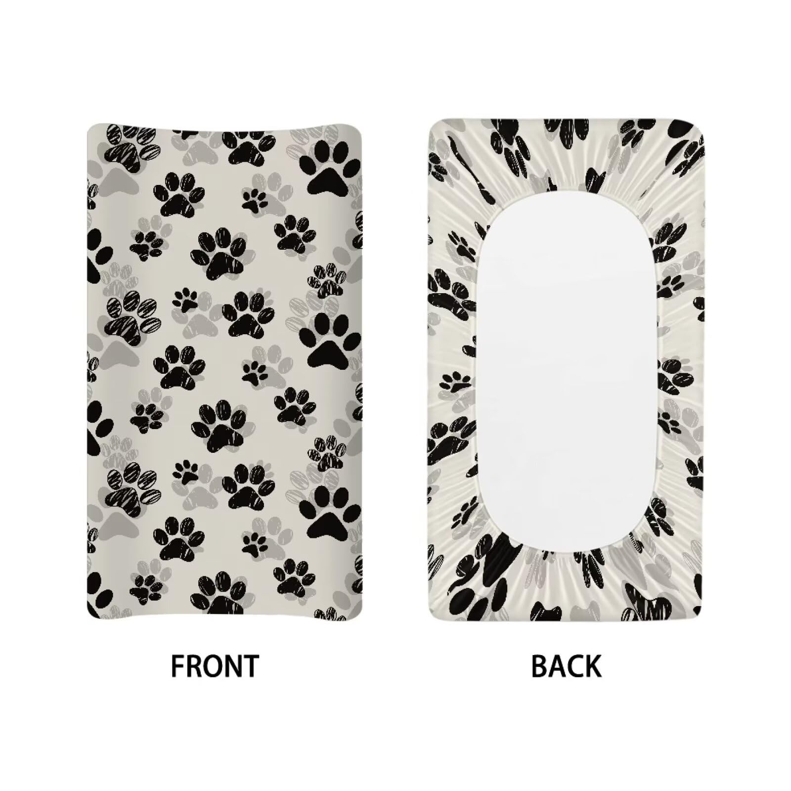 Mintulipy Dog Paw Changing Pad Cover for Boys Girls Lovely Print Soft Unisex Diaper Change Table Sheets Fit 32