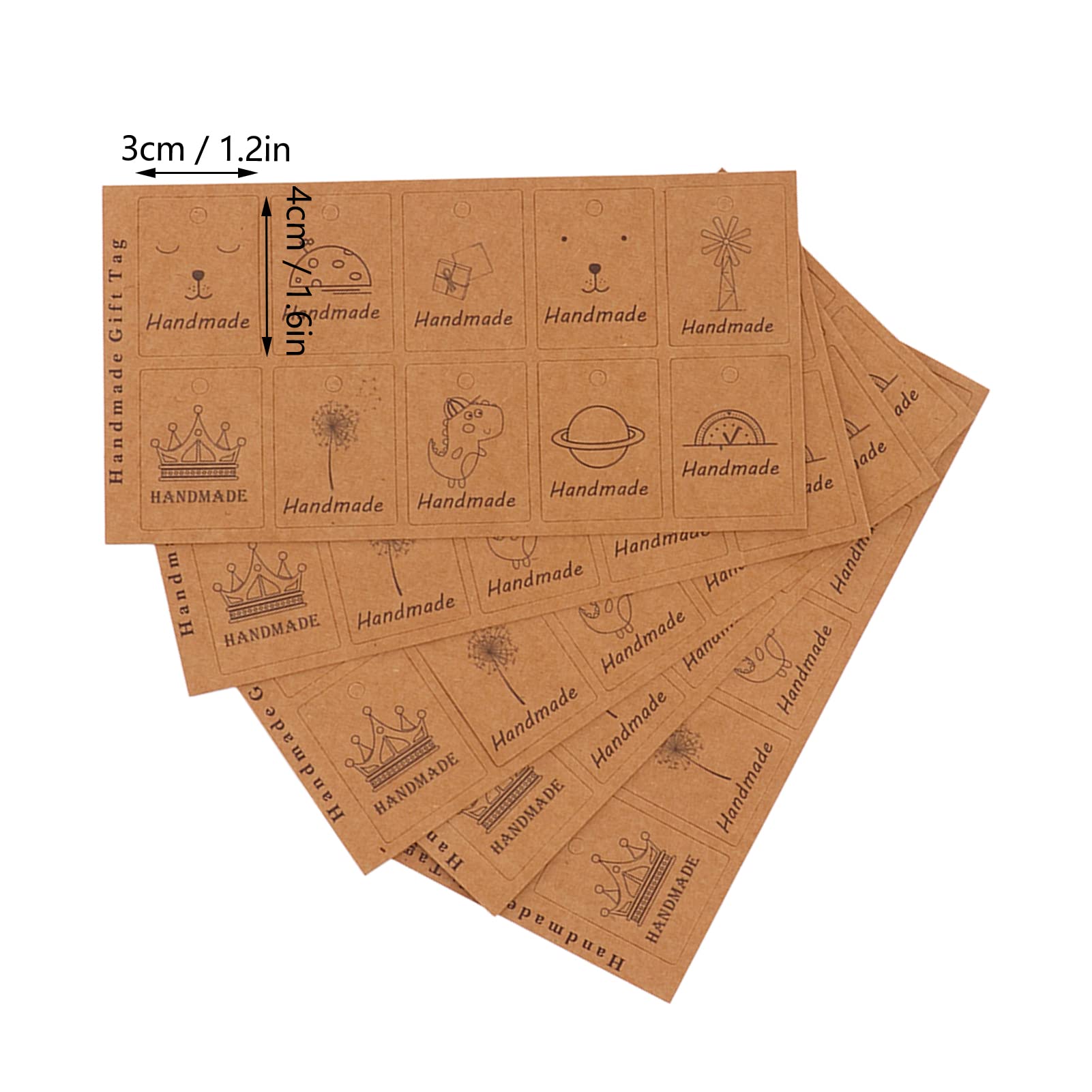 CCINEE Lot de 120 étiquettes de cadeau de Noël en papier kraft avec ficelle de jute pour emballage cadeau de Noël