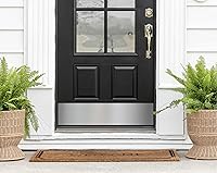 Vista 1 de Deck the Door Decor Placa para puerta – Aluminio anodizado – Montaje con tornillo – Negro satinado, níquel satinado, latón brillante y acabado