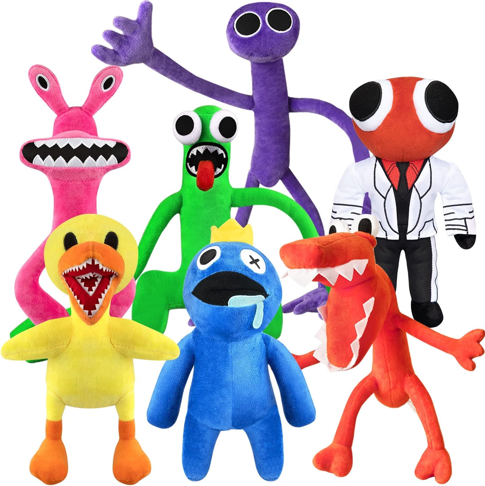 AYEBIA 7 Pack Rainbow Friends Plush, Plush Toys Cartoon Stuffed Animals for Boy Girl Gift Thanksgiving Christmas Holiday Birthday Gift