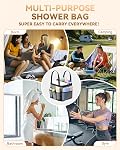 Mesh Shower Caddy Portable for College Dorm Room Essentials | Large Capacity 8-Pocket Shower Tote Bag, Shower Basket with Quick-Dry and Dual Handles for Dorm, Gym, Beach, Travel, Camping