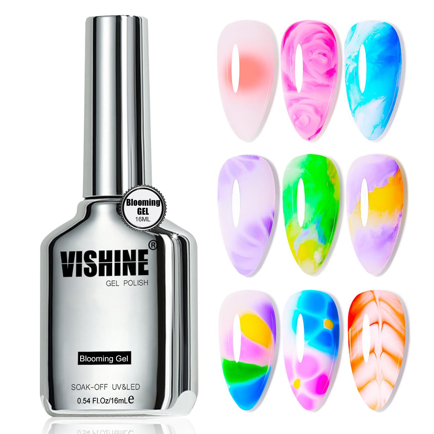 Vishine 16 ml półtrwały żel do paznokci Blooming Żel, Bloomin GEL Lakier żelowy Soak Off UV LED do manicure'u artystycznego 006