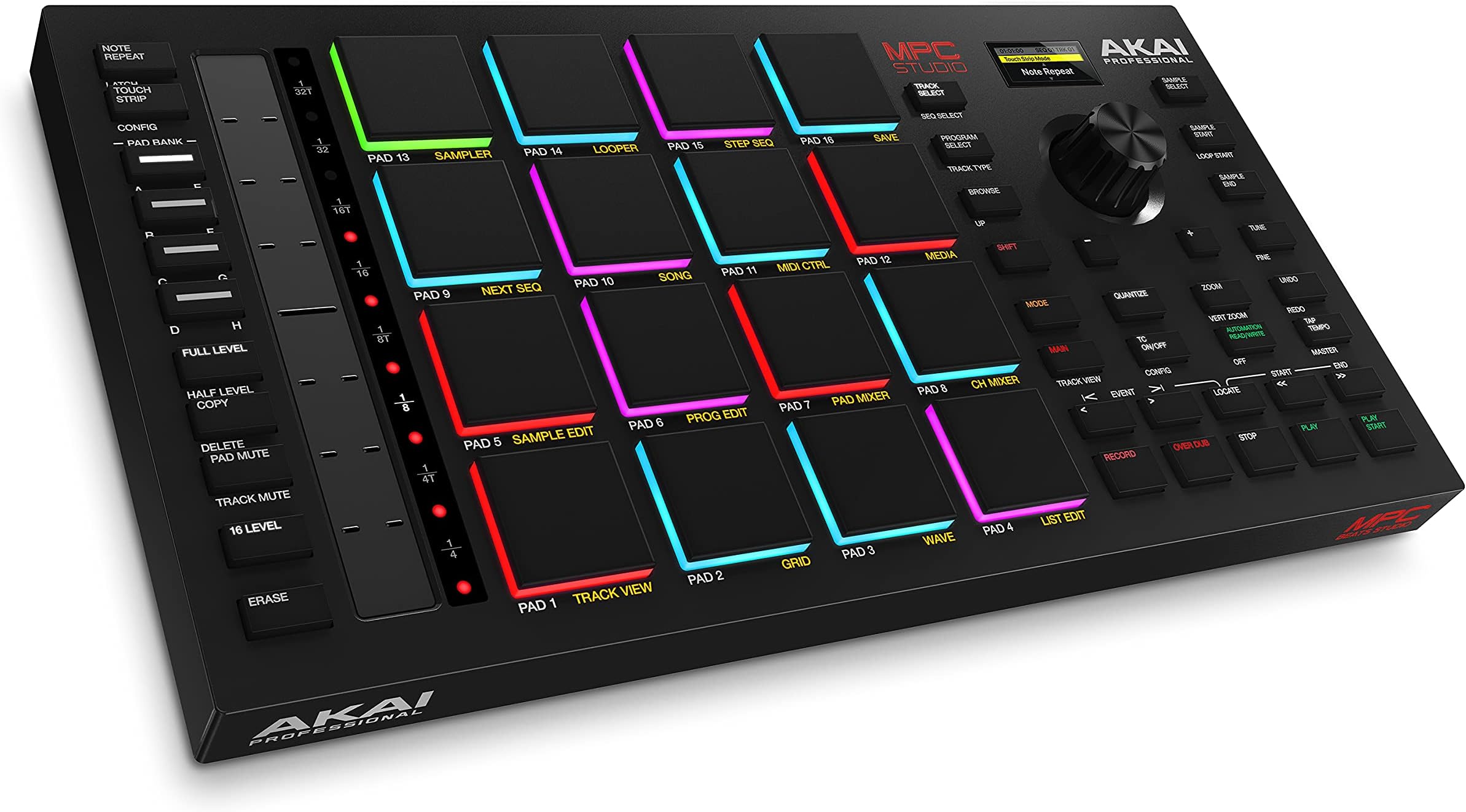 Akai Professional MPC Studio - MIDI Controller Beat Maker with 16 Velocity Sensitive RGB Pads, MPC Software, Assignable Touch Strip and LCD Display