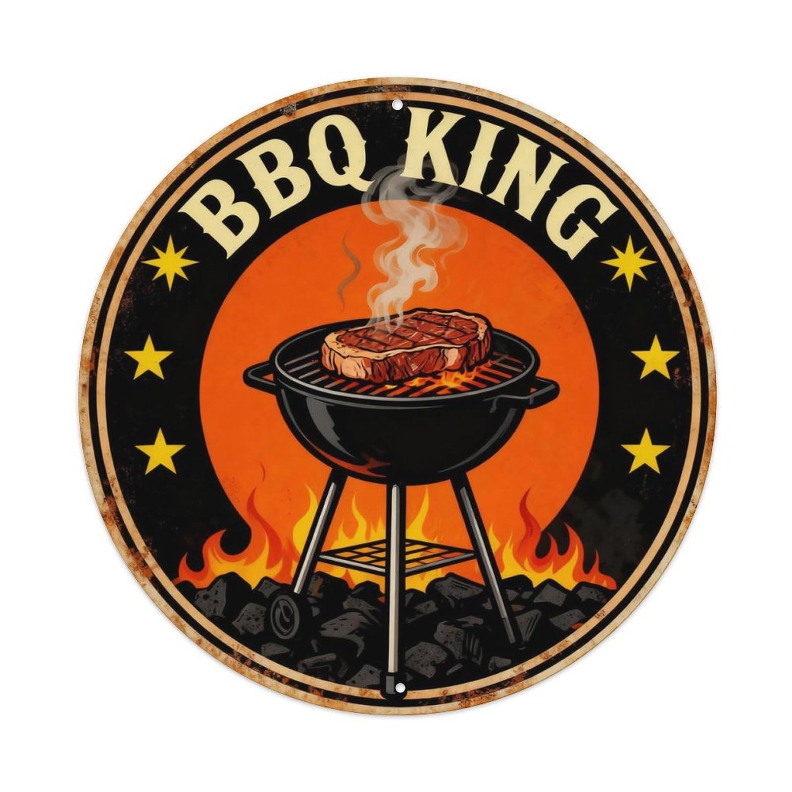 BBQ King Patio Sign Metal Tin Sign Plaque