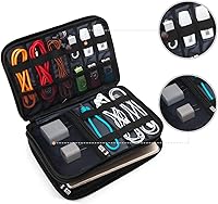 Vista 2 de BUBM Double Layer Electronic Accessories Organizer, Travel Gear Bag for Cables, USB Flash Drive, Plug and More, Perfect Size Fits for iPad mini