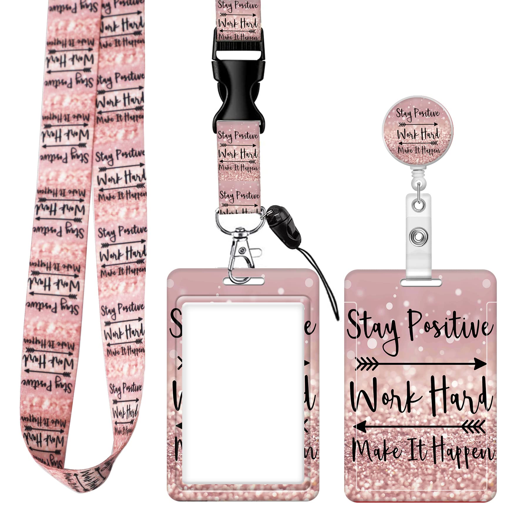 Badge Reels Retractable with Carabiner Reel Clip, ID Name Tag Work Badge Holder Belt Ferrule, Identity ID Badge Holder Cover Case for Office Work