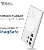 Babilden Samsung için Kılıf Kamera Korumalı Magsafe Wireless Şarj Özellikli Şeffaf Renkli Kılıf (Beyaz, Samsung Galaxy S25 Ultra)