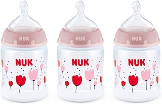 NUK Smooth Flow Anti Colic Baby Bottle, 5 oz, 3 Pack, Flowers