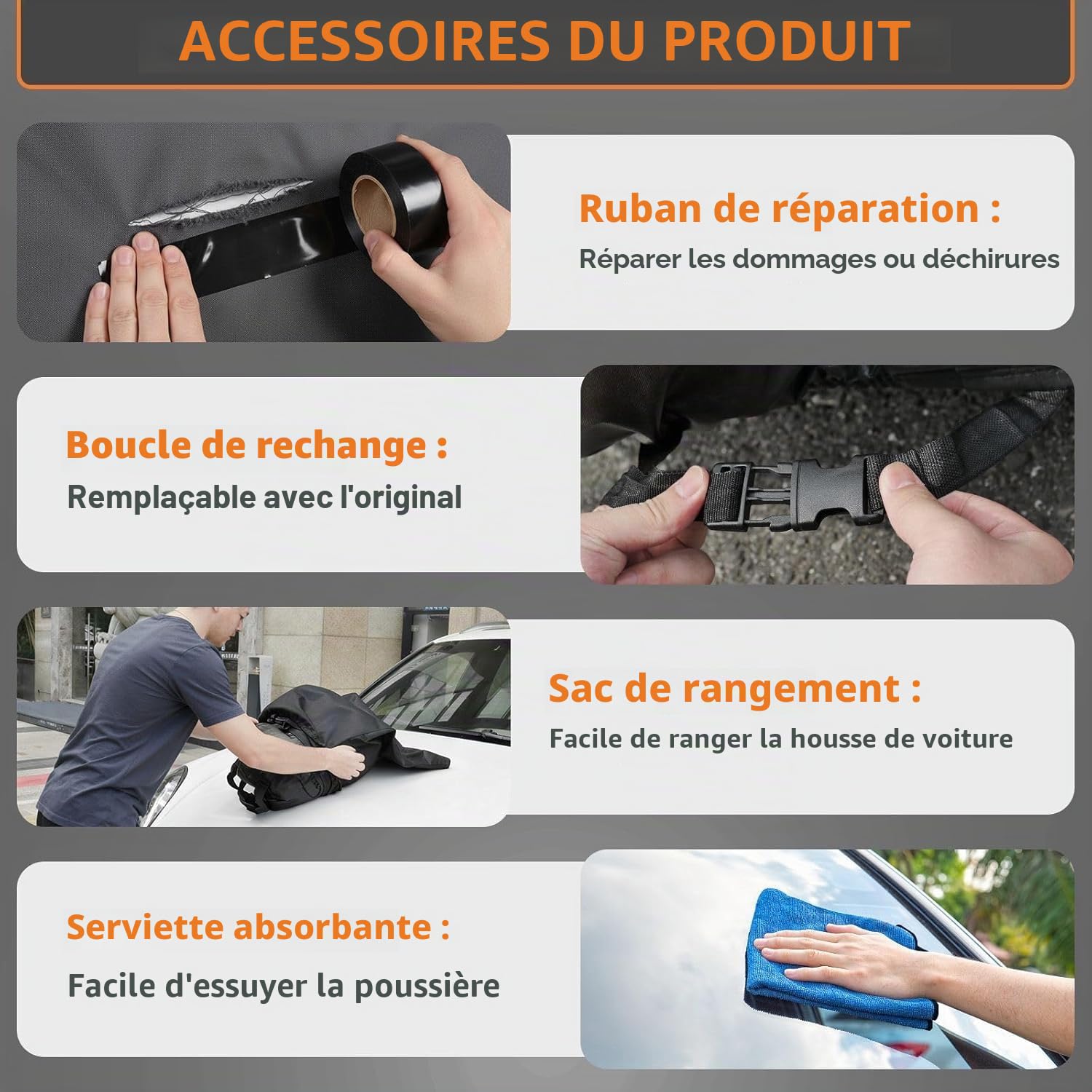 Kayme Bâche Voiture Étanche Respirante, Housse de Protection Voiture Extérieur Contre Pluie Soleil avec Serviette. Compatible avec CLA, Corolla, Mazda 3, Octavia etc. pour Berline 445 à 470 cm