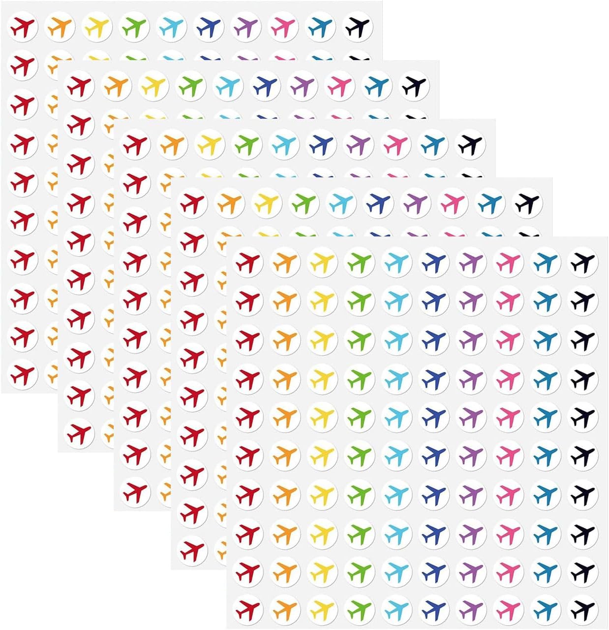500Pcs Travel Airplanes Planner Sticker Colorful Plane Miniature Labels for Trip Planning Journaling and Craft Projects Colorful Travel Airplanes Planner Sticker Set