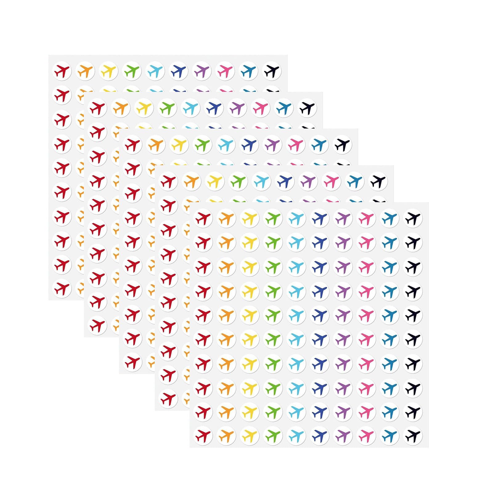 500Pcs Travel Airplanes Planner Sticker Colorful Plane Miniature Labels for Trip Planning Journaling and Craft Projects Colorful Small Trip Plane Sticker